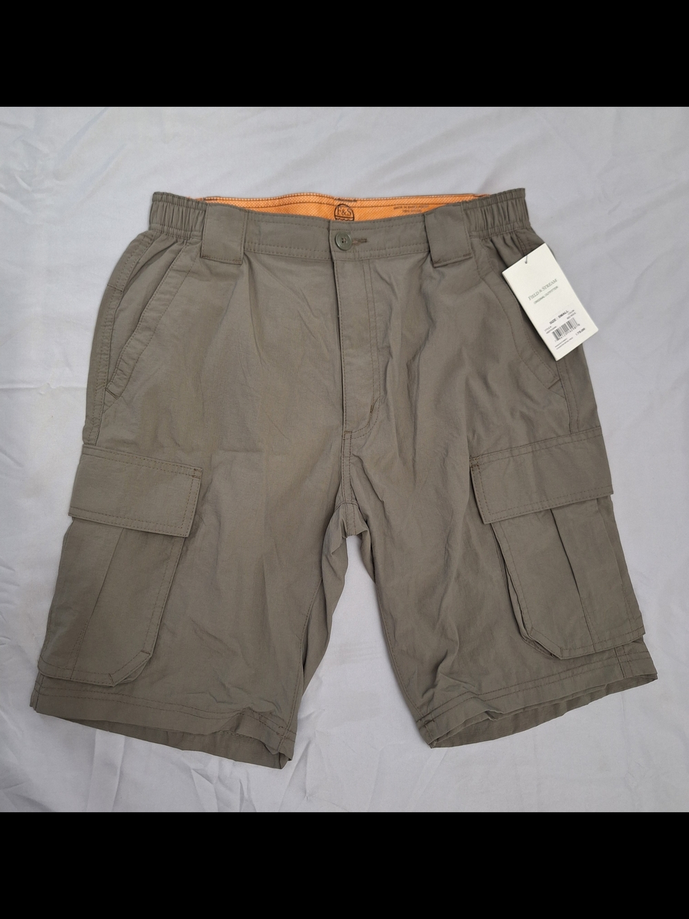 Field & Stream Men's Nylon Performance Cargo Shorts in Beige Tan NWT Comfort